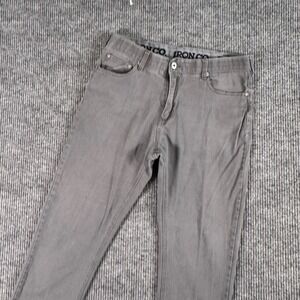 Iron Co Mens Gray Straight Fit Jeans 34x28‎ Workwear Casual Utility Pants